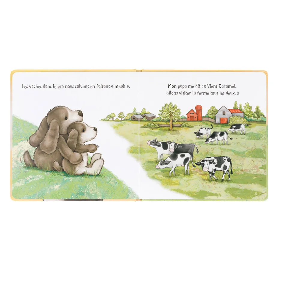 Caramel Le Toutou Timide Et Son Papa & Bashful Fudge Puppy Medium*Jellycat New