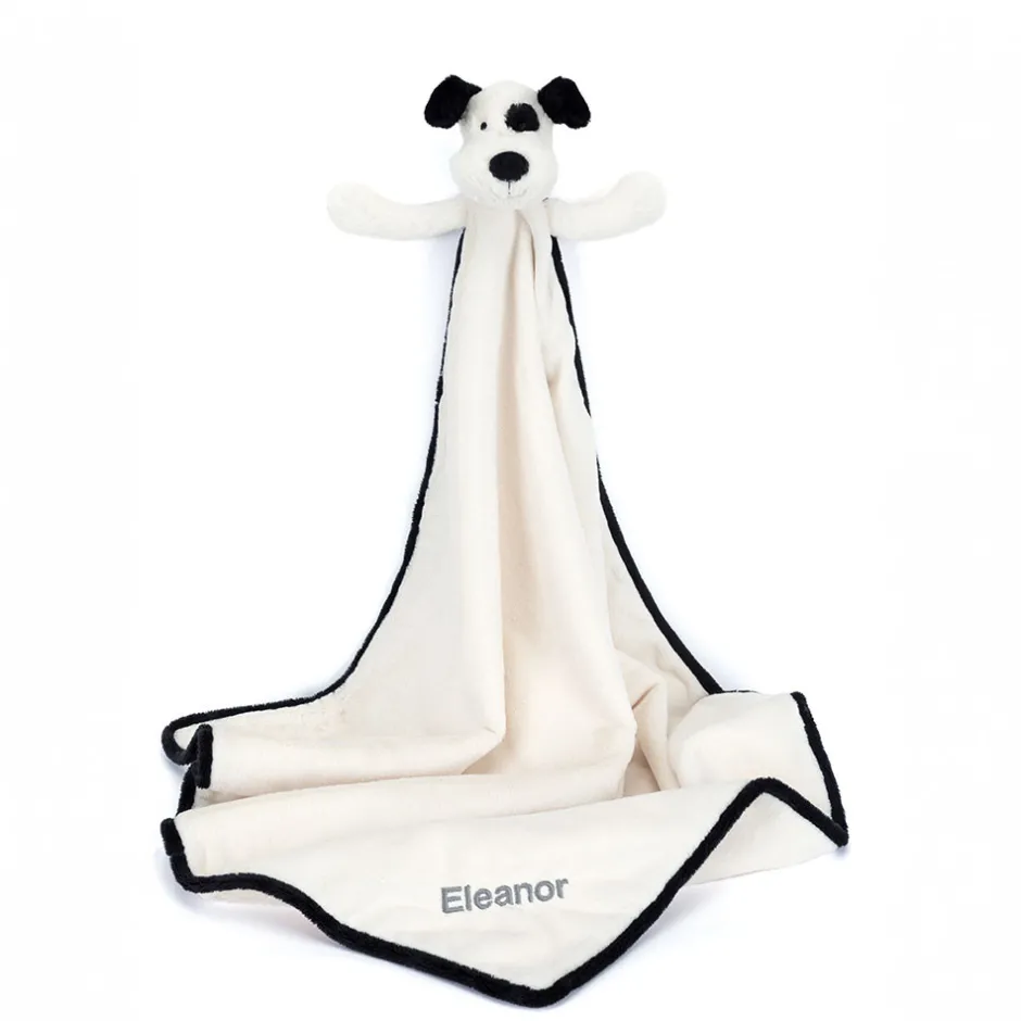 Personalised Bashful Black & Cream Puppy Blankie*Jellycat Sale