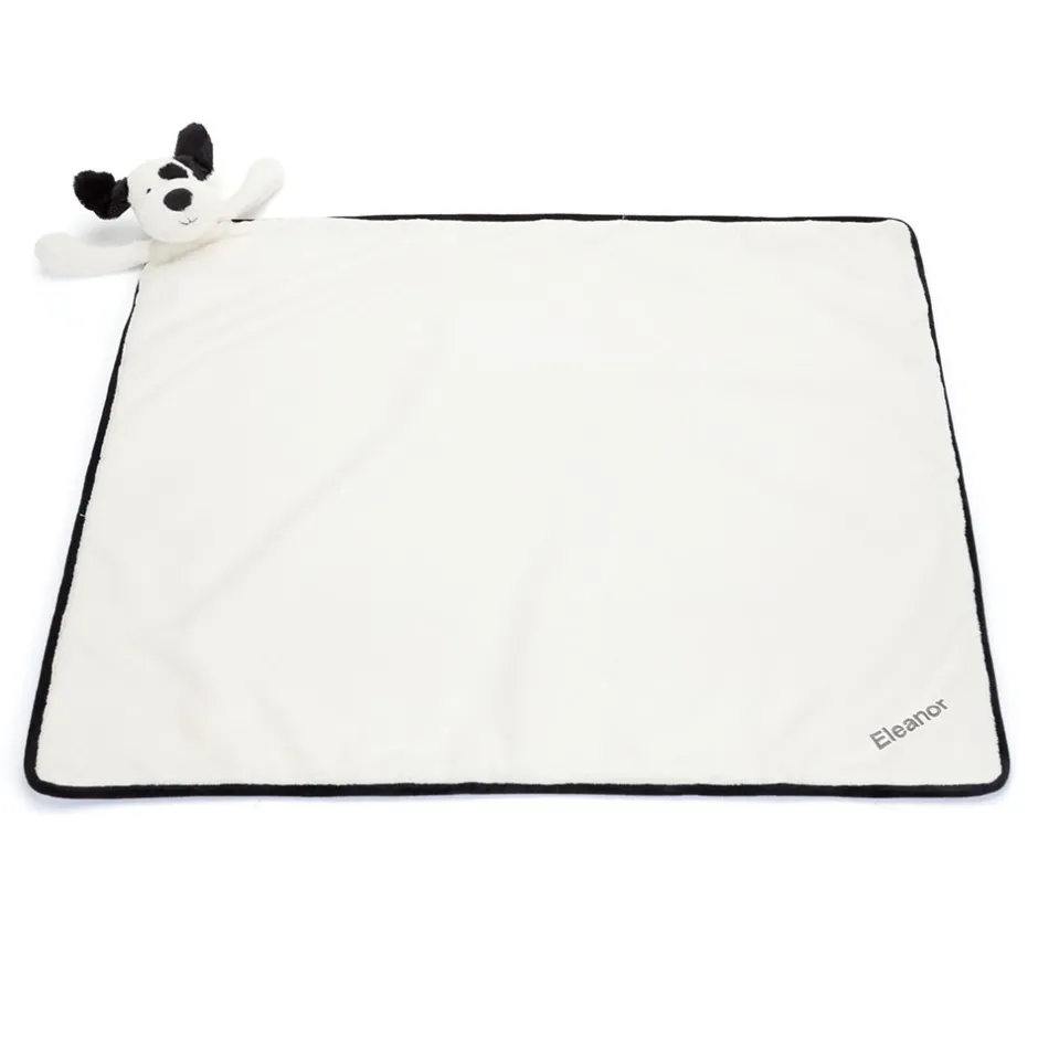 Personalised Bashful Black & Cream Puppy Blankie*Jellycat Sale