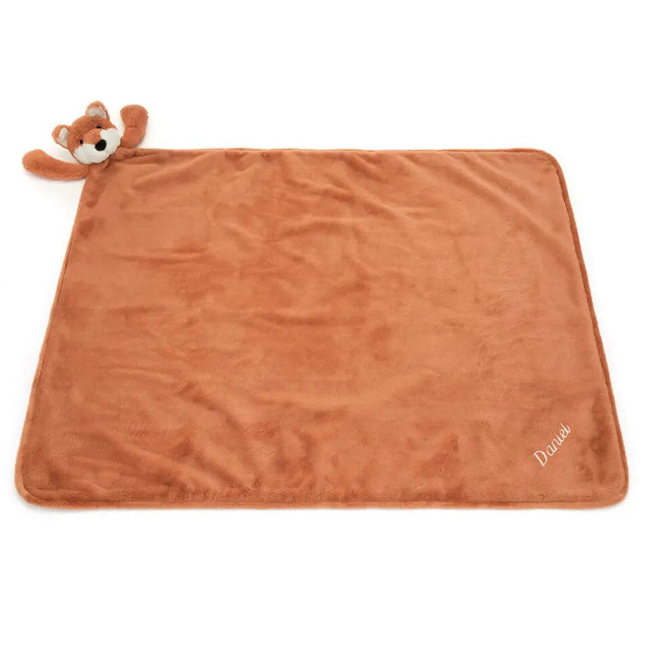 Personalised Bashful Fox Cub Blankie*Jellycat Best